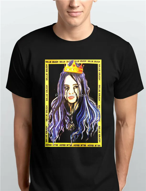 Черная футболка с логотипом Billie Eilish и короной Xs 3Xl для детей взрослых новинка