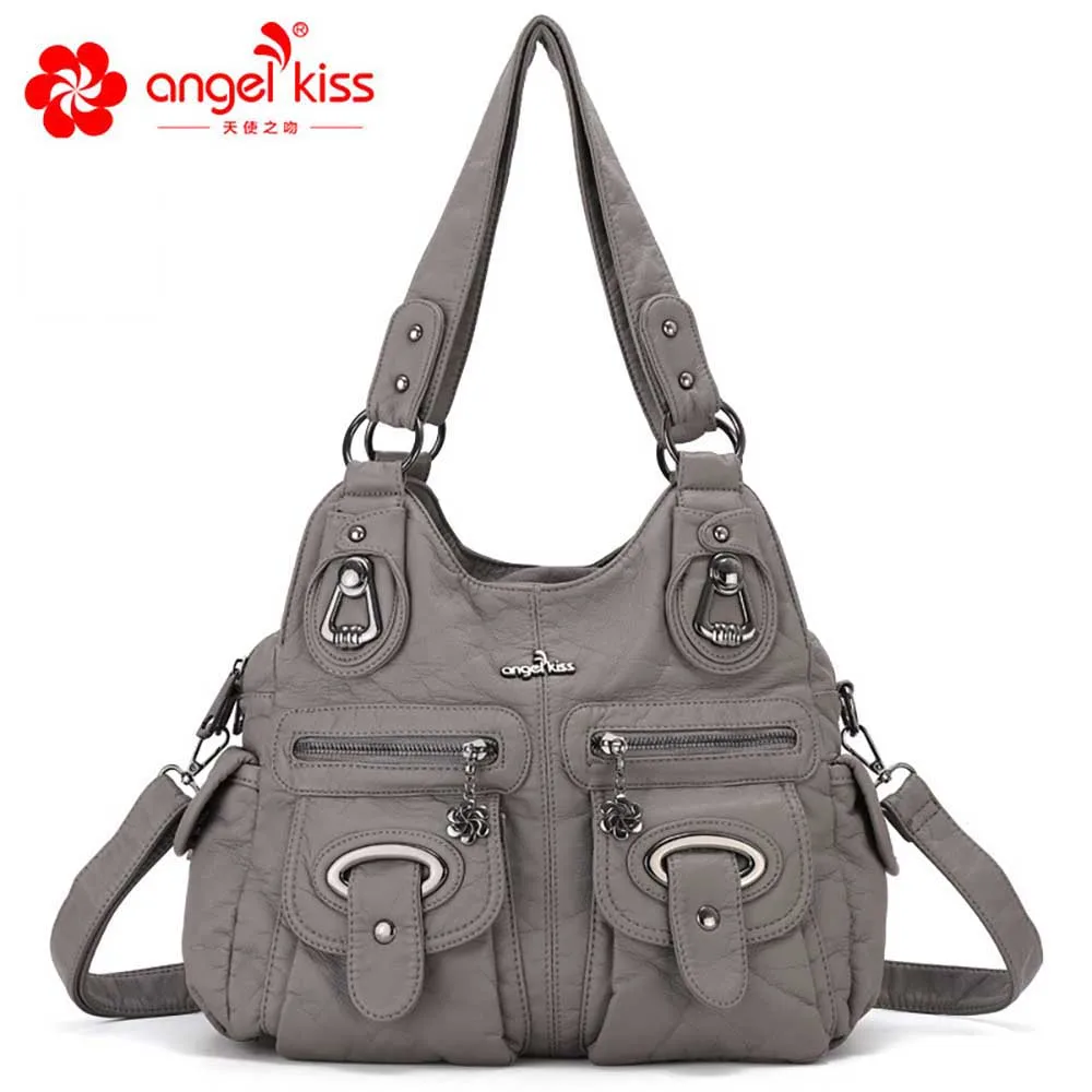 Angel Kiss модная новая стильная кожаная сумка из искусственной кожи Большая