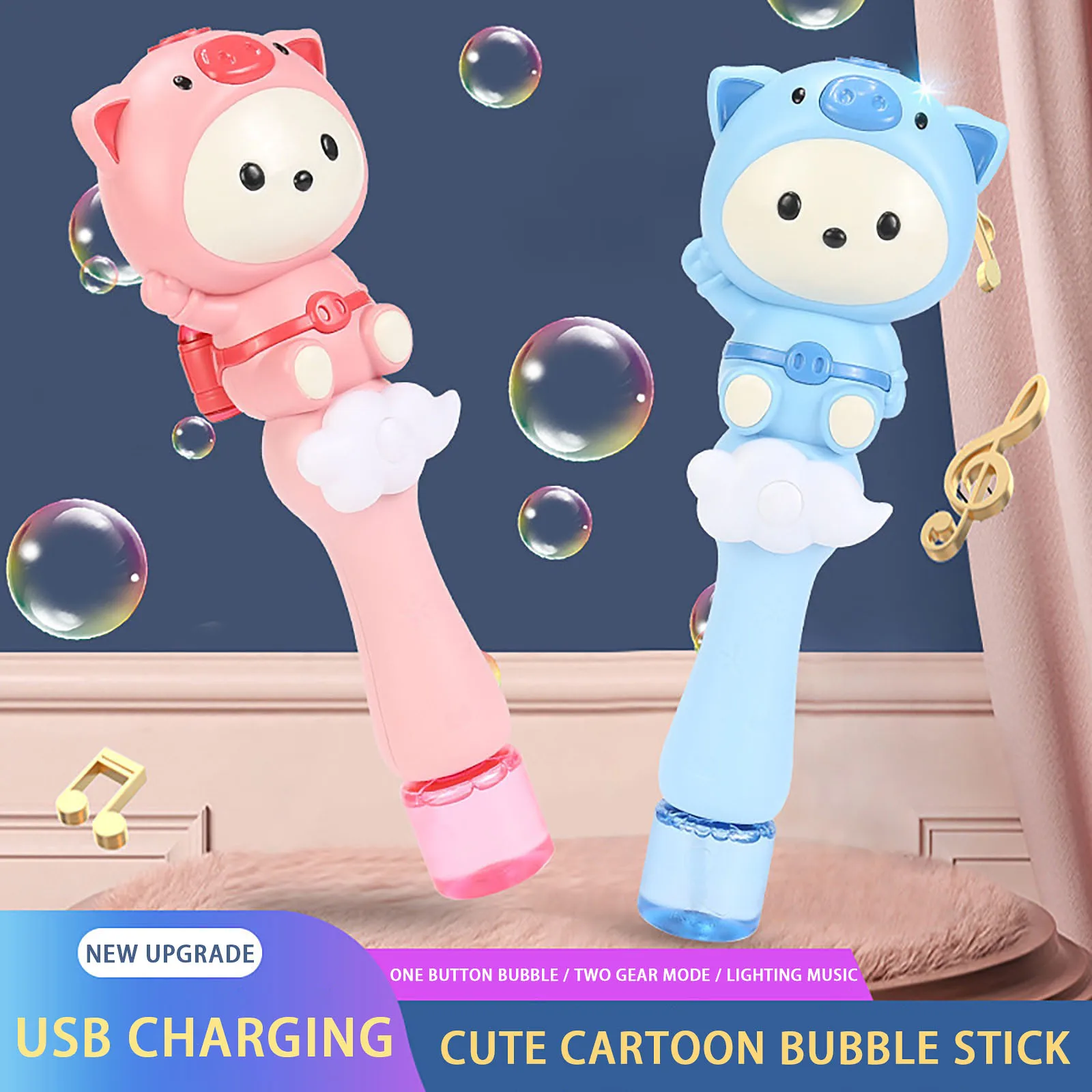 

Bubble Machine Automatic Bubble Maker Blower Cartoon Musical For 3-16 Kids Toddlers Girls 30ml Magic Wand Party Water