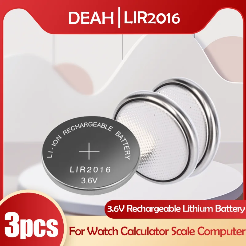 3 шт. 6 В LIR2016 LIR 2016 литиевая аккумуляторная батарея для пульта дистанционного