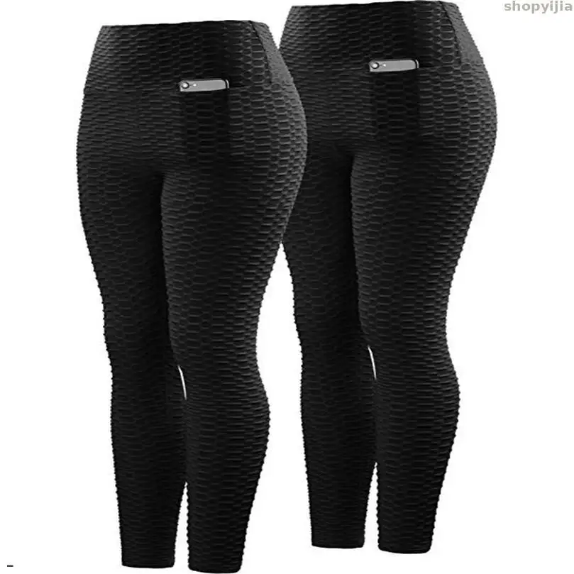 Женские штаны однотонные высокая талия тренировки целлюлита текстура леггинсы