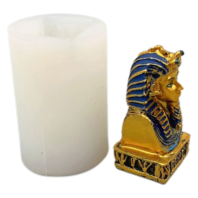 

Ancient Egyptian Pharaoh Epoxy Resin Mold Aromatherapy Plaster Silicone Mould DIY Crafts Home Ornaments Decorations Casting