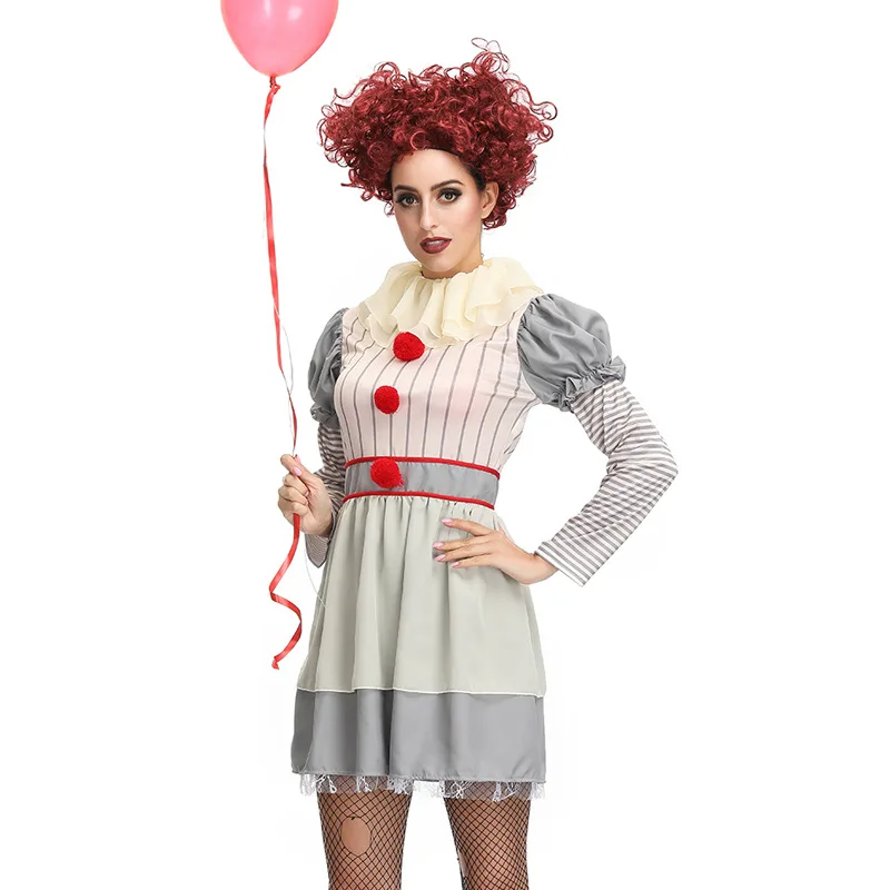 Umorden IT Movie Pennywise косплей страшный клоун костюм для женщин подростков девочек