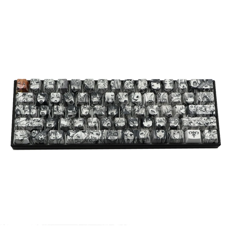 PBT 71 ключ Ahegao Keycap Сублимация красителя OEM профиль японский аниме для Cherry Gateron