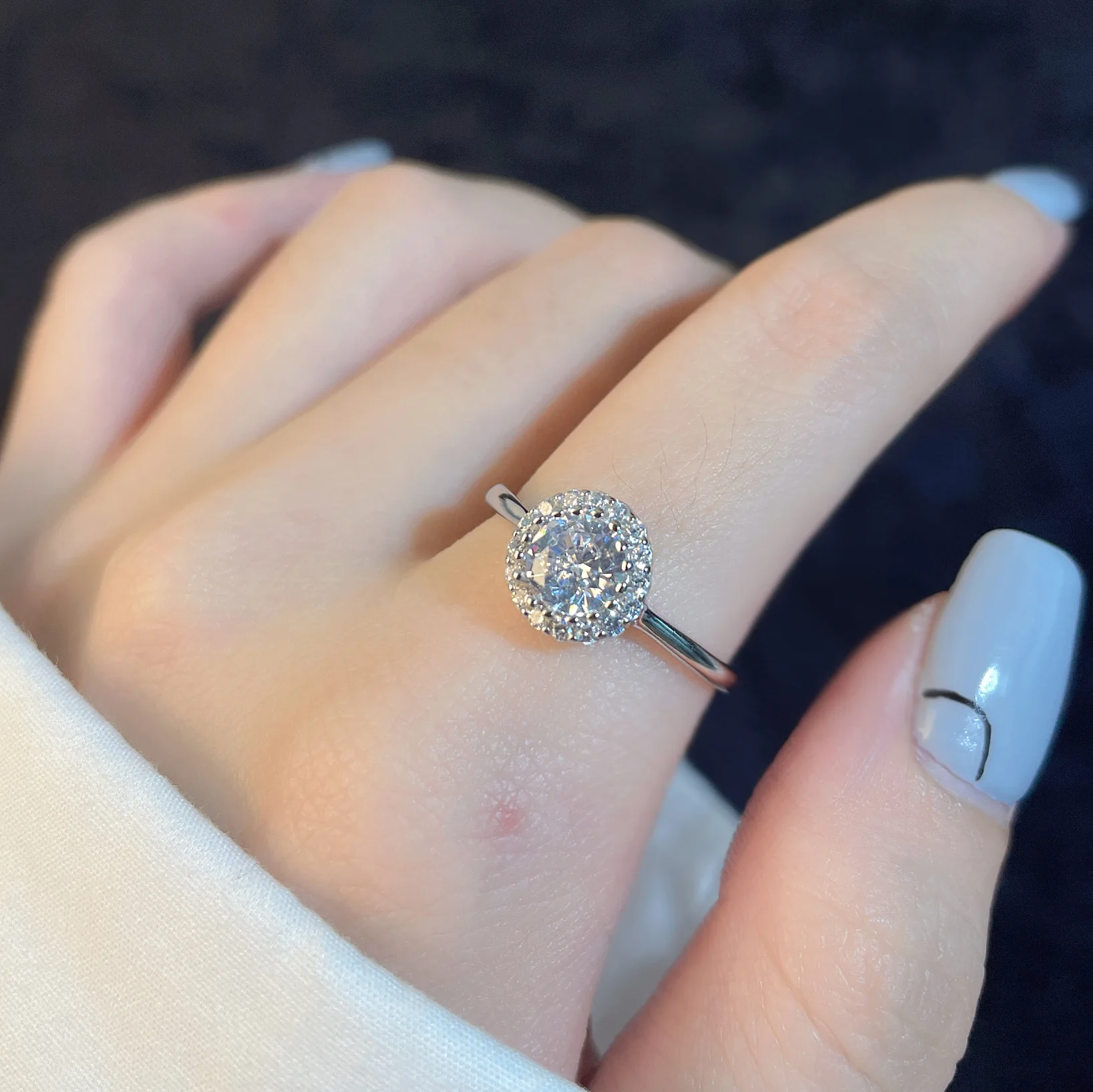 

New S925 Sterling Silver Fashion Designer zircon silver women's rings
