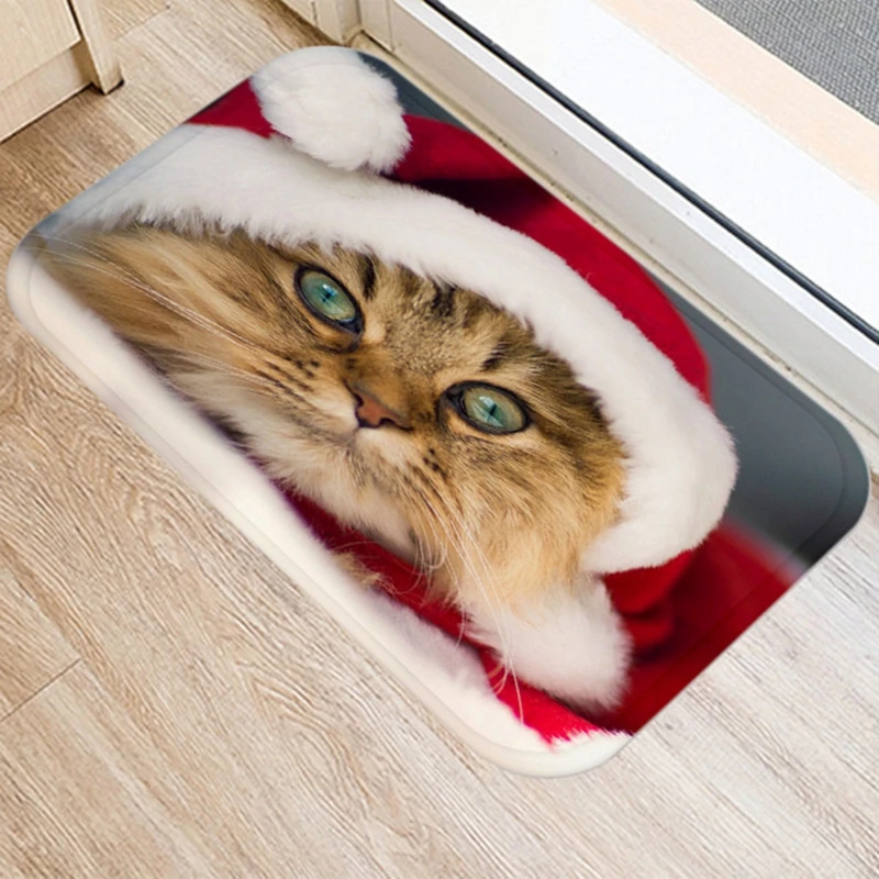 

Christmas doormat Christmas snowman cat and dog mat living room bedroom carpet bathroom mat absorbent terrace non-slip carpet