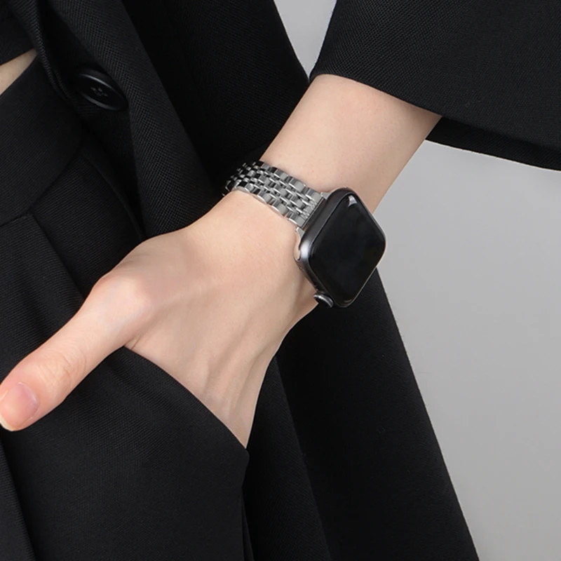 

Thin Stainless Steel Strap For Apple Watch SE Band Series 6 40mm 44mm Women Watchbands For iWatch 5 4 Applewatch 3 42mm 38mm