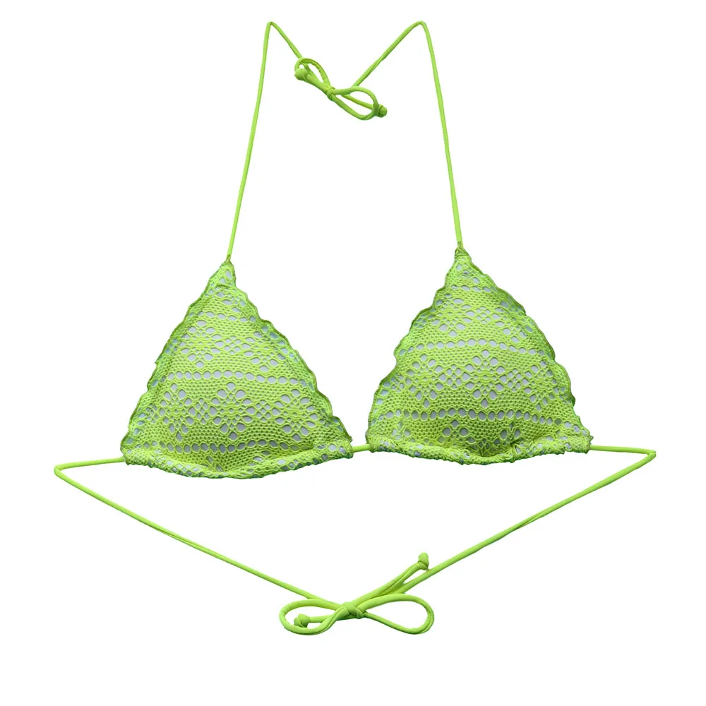 

The Bikini TOP For Women Trigonal Bandage Swimsuit Fluorescein Sexy Swimwear Brazilian Bathing suits Tops Biquini Swim