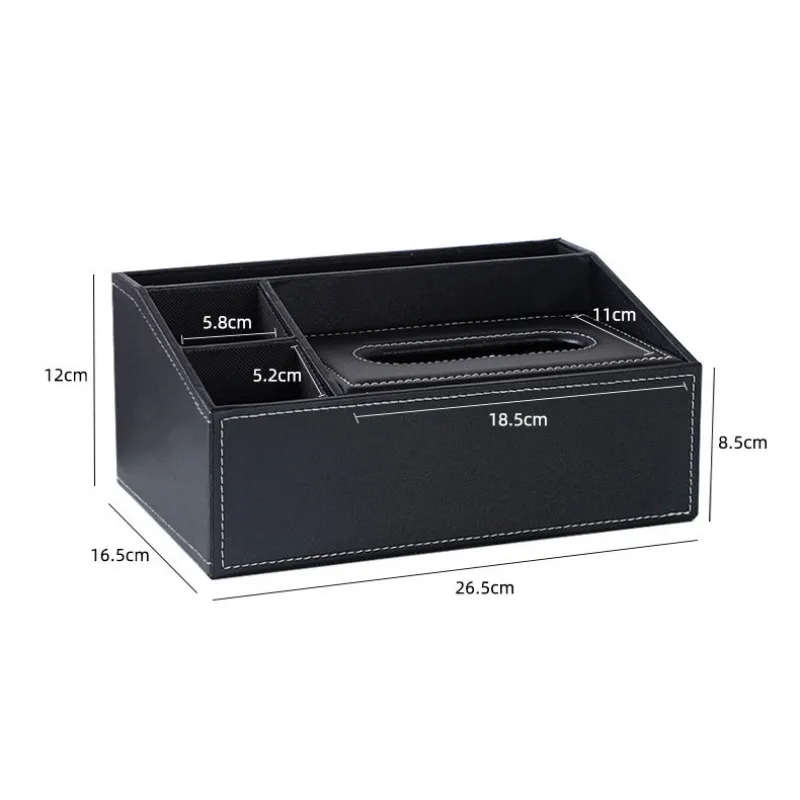

Creative Rectangle Leather Tissue Box Cover Desk Makeup Cosmetic Organizer Remote Controller Holder for Home Office Automotive