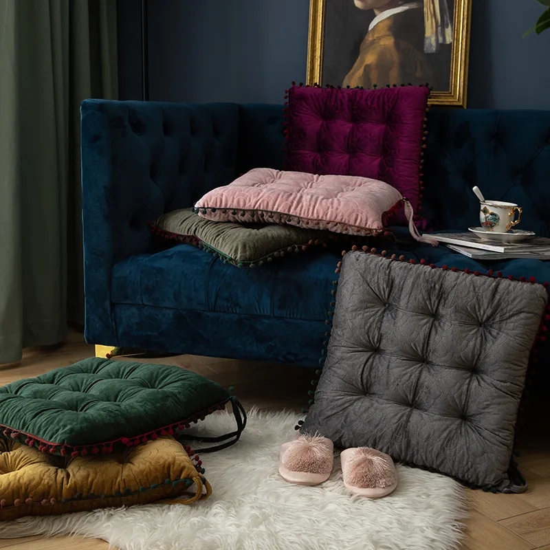 

Round Suqare 2 Size Seat Cushion Velvet Tatami Chair Cushion Pillow Home Decoration Car Soft Sofa Cushion 40x40cm