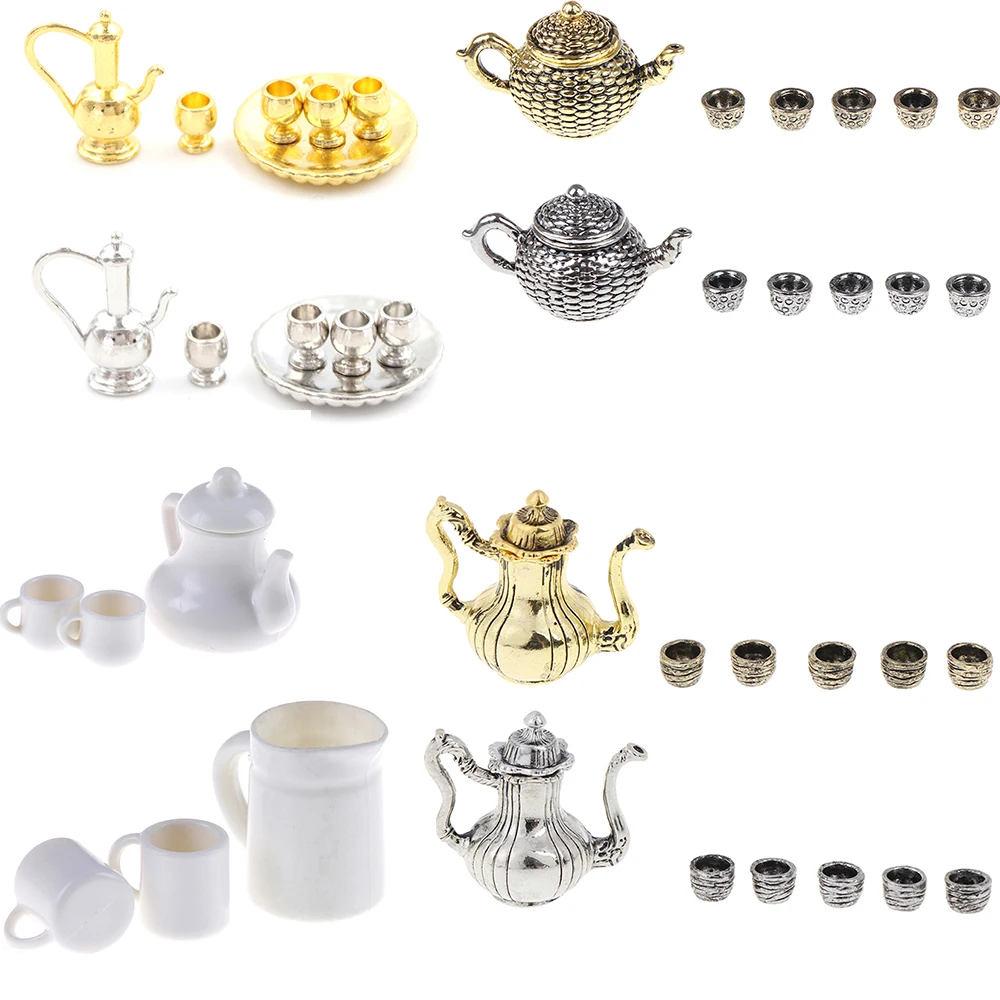 Чайный набор чайник чашка посуда кухонный кукольный домик мебель игрушка