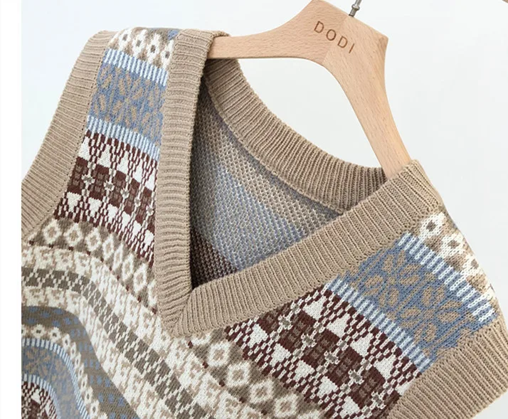 

Apperloth 2019 Retro loose Casual Tank Tops Pullover V-Neck Women Sleeveless Thin Knit Pullover Sweater Knitted Vest