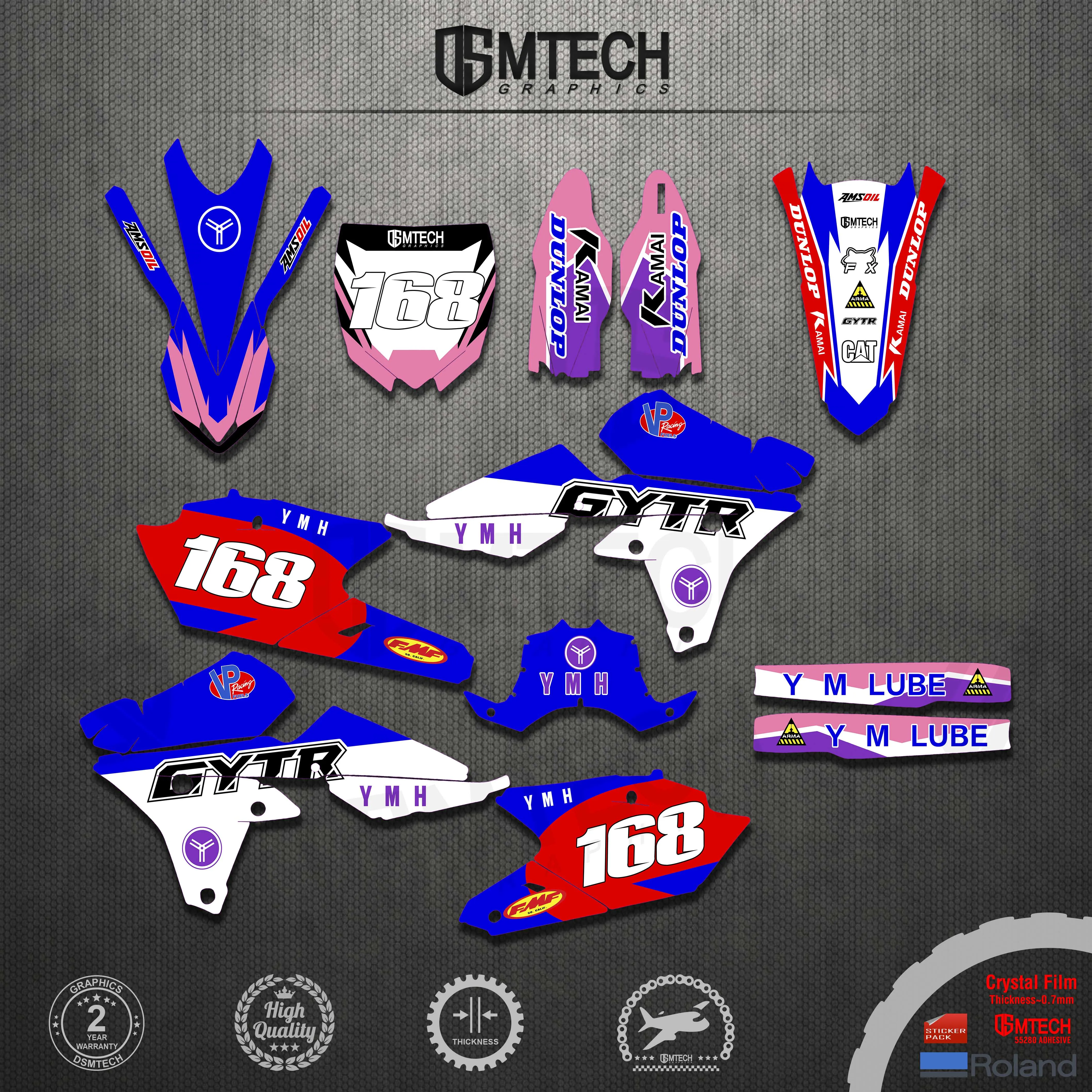 DSMTECH Decals Stickers Graphics kit For Yamaha YZ250F YZF 250 2018-2014 For YZ250FX 2019-2015 For YZ450F YZF 450 2014 2015-2017