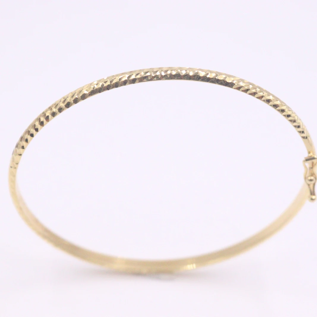 

Au750 Real 18K Yellow Gold Bangle For Women Female Full Star Gold Bangle 55mm Diameter