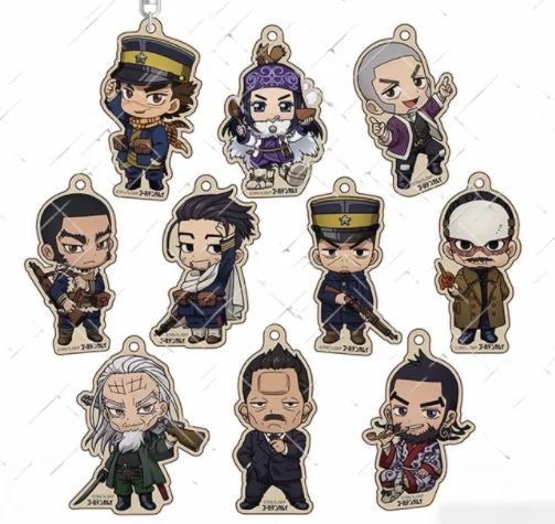 Брелок для ключей с подвеской в стиле аниме золотой камуй сугимото саичи кочубе