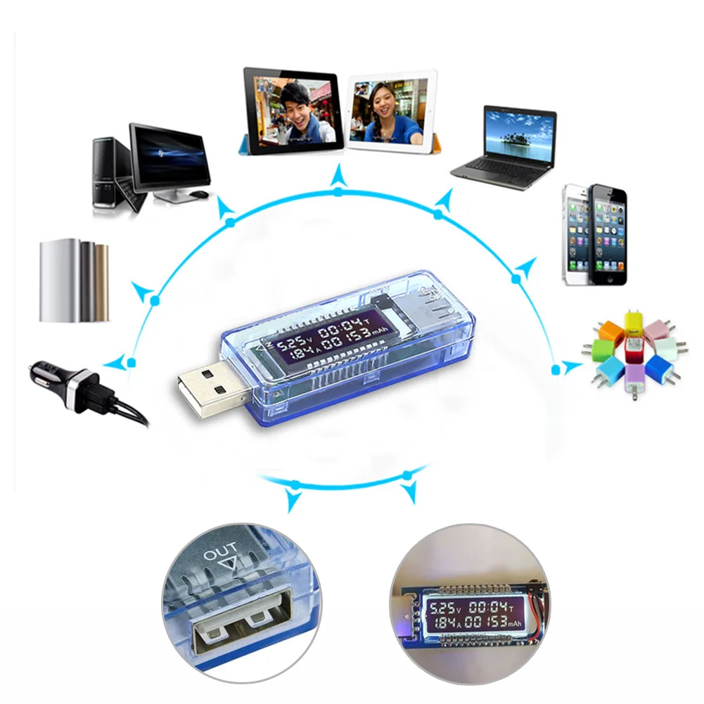 USB Charger Medical Capacity Current Voltage Detector Meter Battery Tester Ampere Charge LCD Mobile Cell Power Monitor | Инструменты