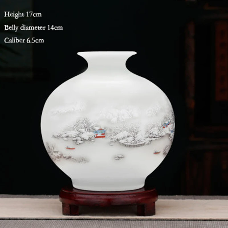 Китайская маленькая керамическая белая ваза Цзиндэчжэнь Цзянси украшения для