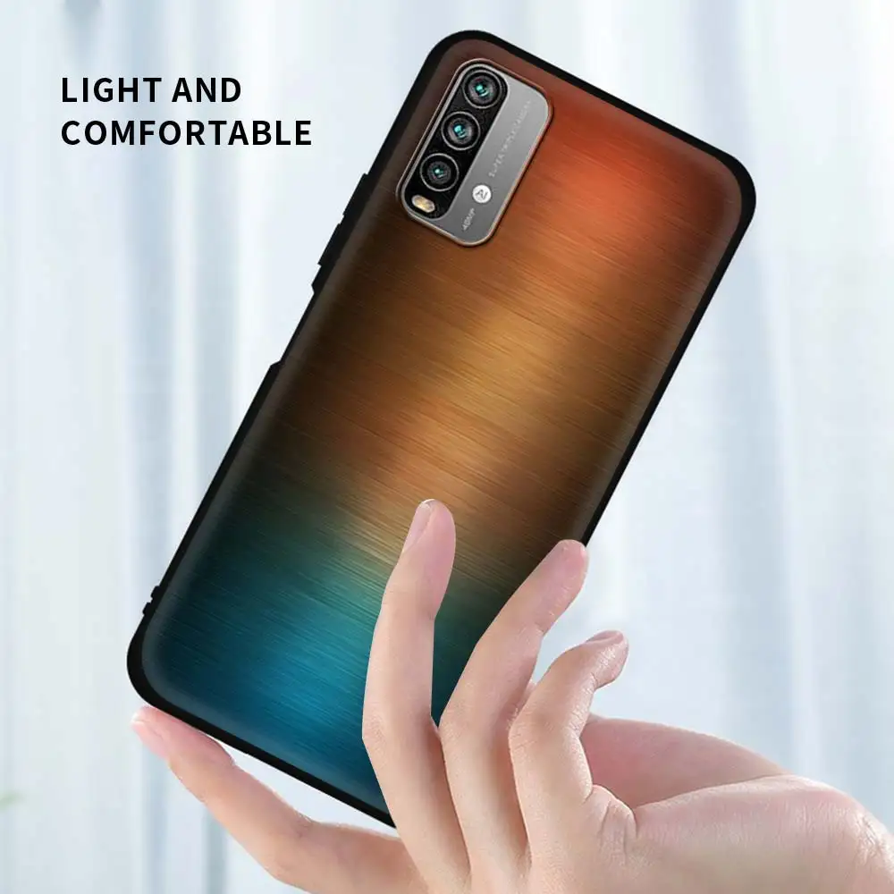 

Dark Brushed Metal Texture Case For Xiaomi Redmi Note 9S 8 9 8T 9C 9A 7A 7 6 6A K30 Pro Mi Poco X3 NFC Black Shell Phone Capas