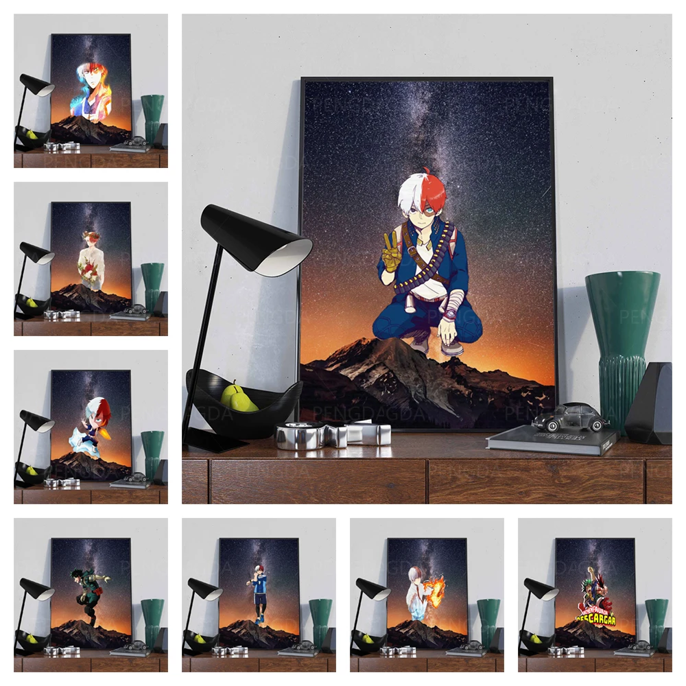

HD Printed My Hero Academia Anime Poster Wall Art Todoroki Shoto Canvas Painting Home Decor For Living Room Modular Pictures