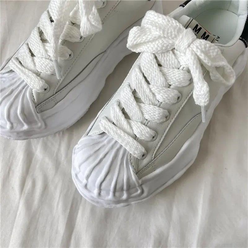 Кроссовки женские массивные Вулканизированная подошва круглый носок толстая