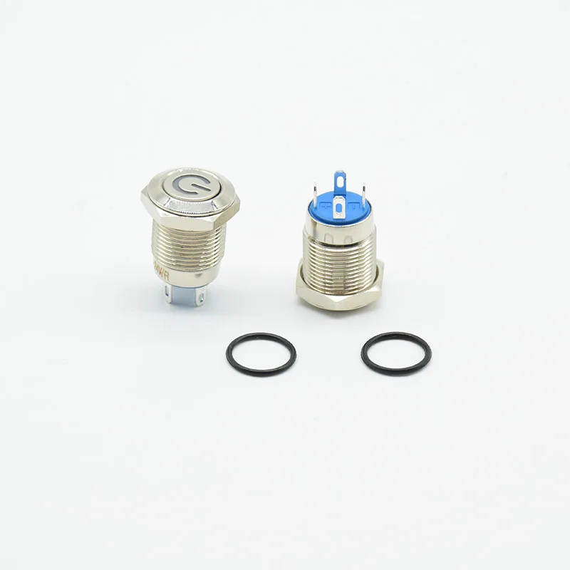 12 мм металлический кнопочный переключатель кольцо с плоской головкой/логотип 3 6