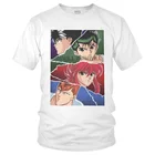 Мужские футболки Yu Hakusho, футболки в стиле Харадзюку, топ, хлопковая футболка с коротким рукавом, футболки с мангой, юусукэ, урамеши, Курама, хии, куабара