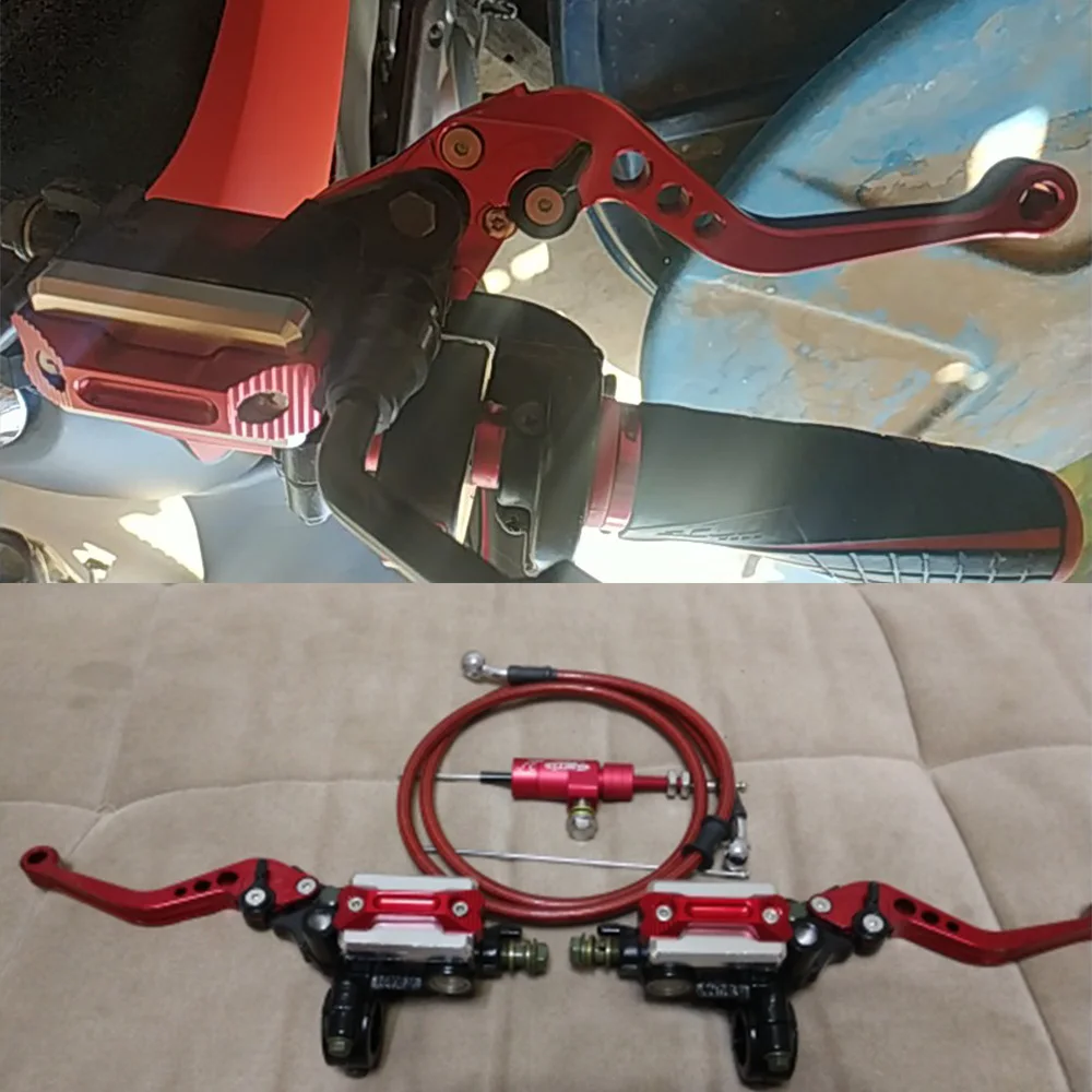 

ZS Racing 7/8'' 22cm Motorcycle Handlebar Lever Master Cylinder Levers Hydraulic Brake Pump Clutch Handle Reservoir Set M10