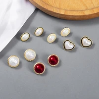 new hot korean design elegant simulated pearl big round heart earrings baroque pearl drop earrings for women jewelry wholesale