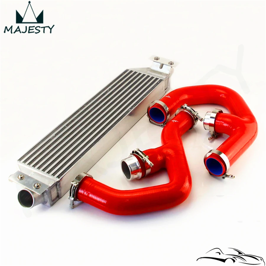 Красный турбо двойной интеркулер для Volkswagen VW GOLF MK5 MK6 GTI FSI JETTA 2 0 T|intercooler kit|twin