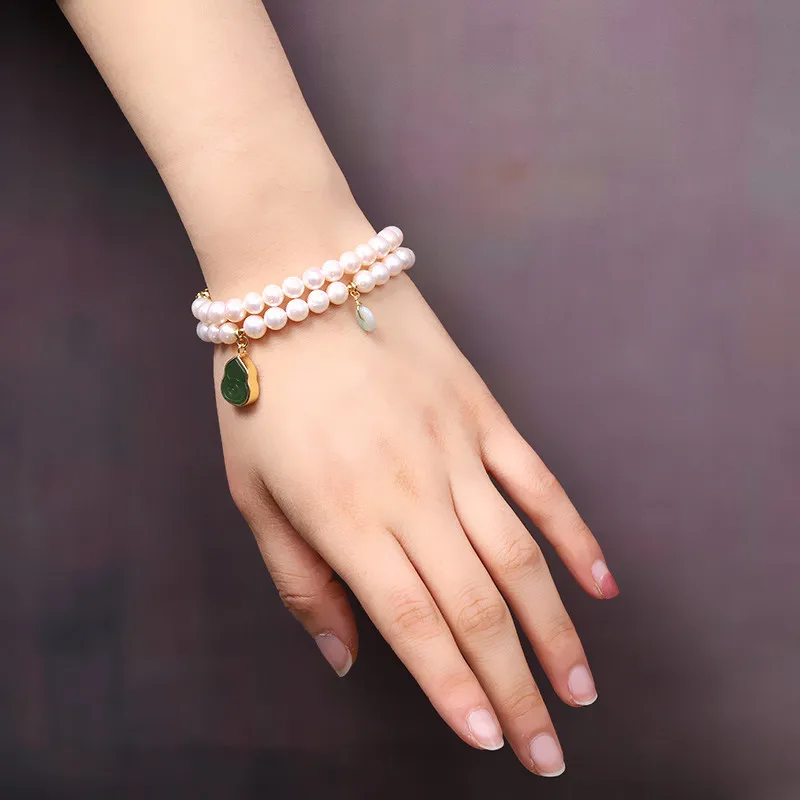 

S925 Sterling Silver Handmade Fashion Women's Freshwater Pearl Bracelet