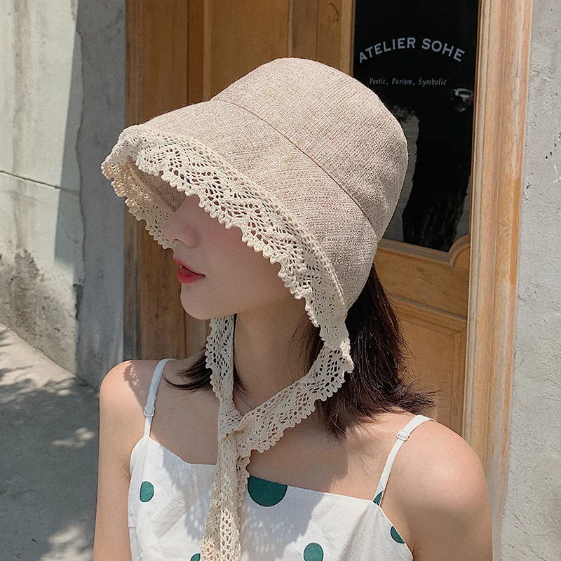 Шляпа рыбака с кружевными краями Женская Солнцезащитная шляпа защитой от солнца