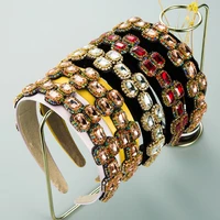 new 2021 luxury bling diamond hairband crystal baroque headband geometric rhinestone headbands for women hair accessories