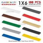 Плоский конструктор 1X6, креативные строительные блоки сделай сам, фигурки, детские игрушки, строительные блоки для мальчиков и девочек, цвет, маленький размер, город