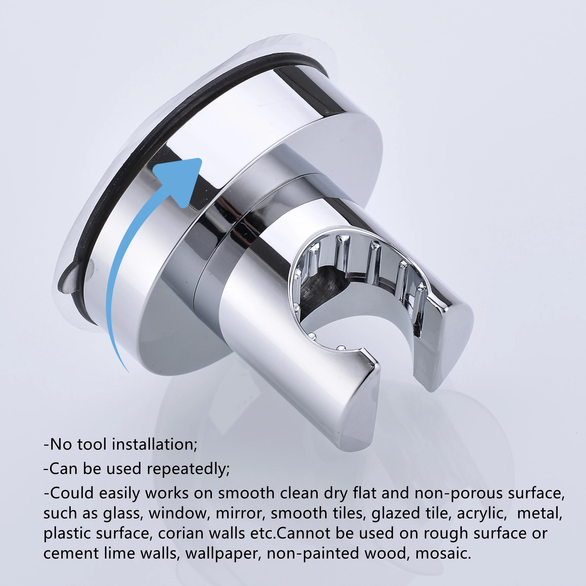 Vacuum Suction Cup Bidet Sprayer Bracket No punch Shower Head Holder Removable Wall Mount ABS Bathroom Accessories Black | Обустройство