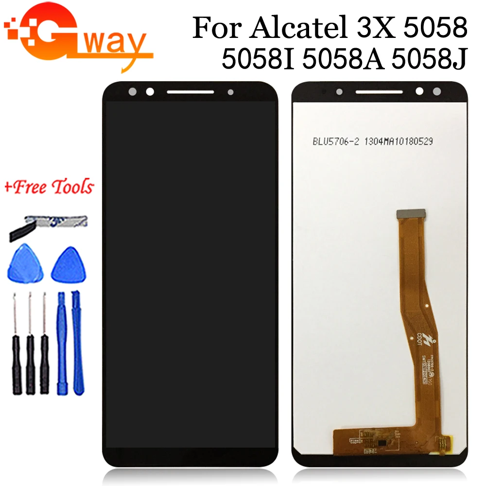 ЖК-дисплей 5,7 дюйма для Alcatel 3X 5058 5058A 5058I 5058J 5058T 5058Y, сенсорный экран, компоненты, дигитайзер в сборе, запасные части + Инструменты