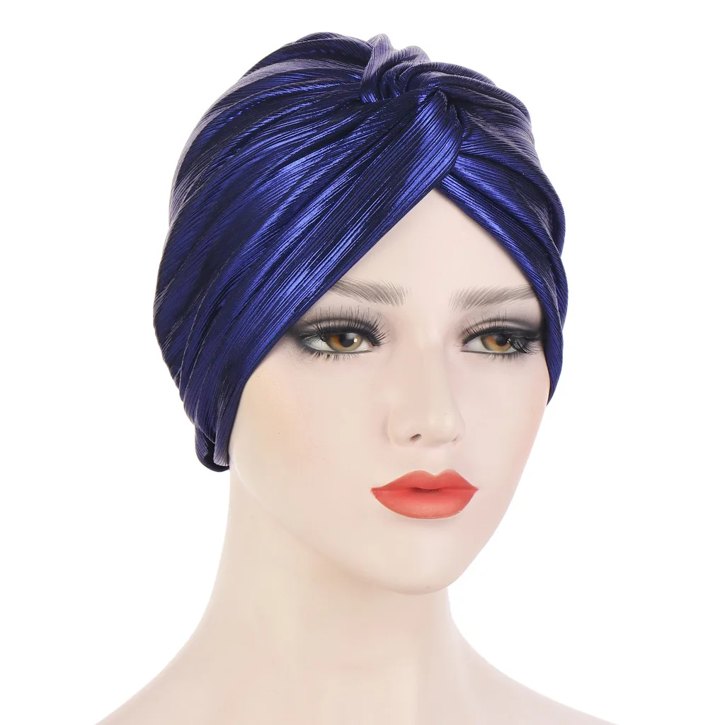 Тюрбан Женский эластичный с металлическим узелком 2021 химиотерапия шляпа |