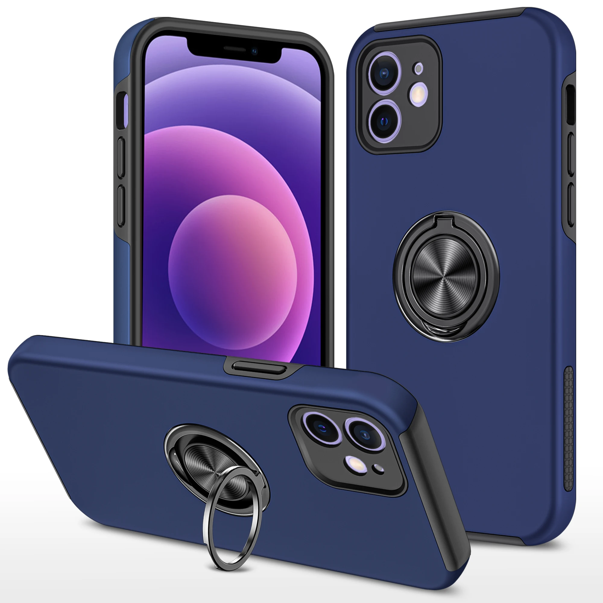 

Armor Magnetic Kickstand Protection Phone Case For iPhone 6 6S 7 8 SE XS XR Max 11 12 13 Pro 2020 Plus X Mini Shockproof Cover