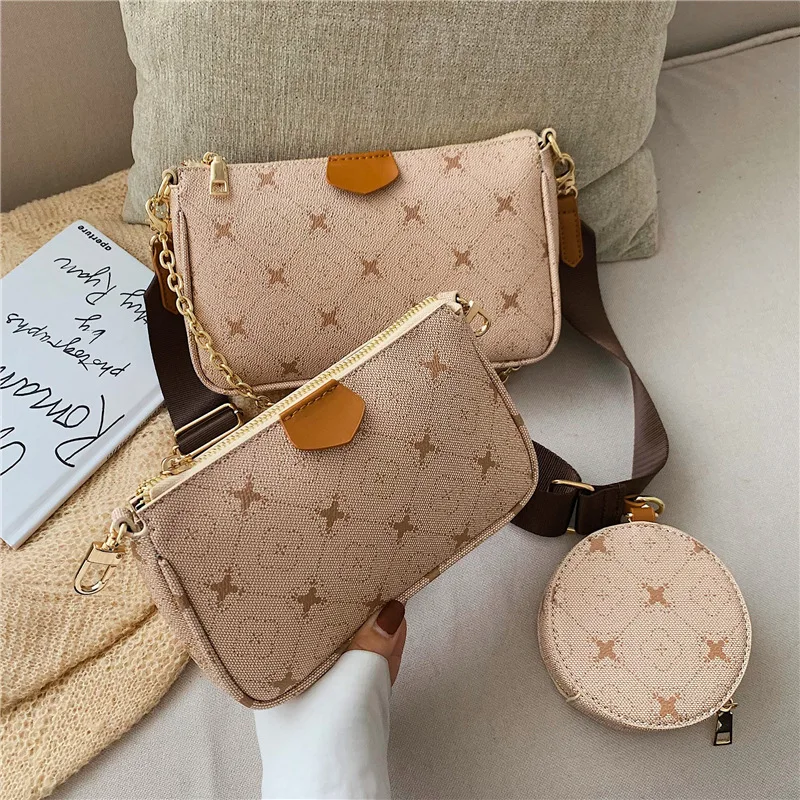 3 шт. женская сумка на плечо высокое качество цепочке маленькая наклонные сумки