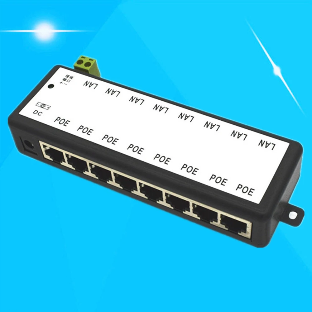 

Network Ethernet 8 Ports Camera 12-48V CCTV Weak Electric Module Monitoring POE Splitter Power Supply Box Centralized