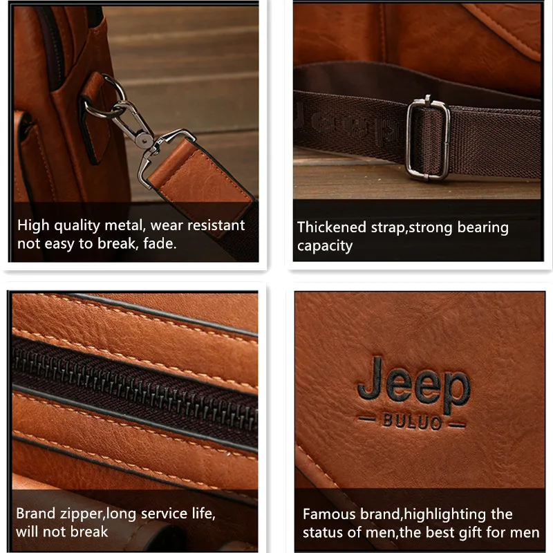 Сумка мессенджер JEEP BULUO Мужская для ноутбука брендовая кросс боди работы и