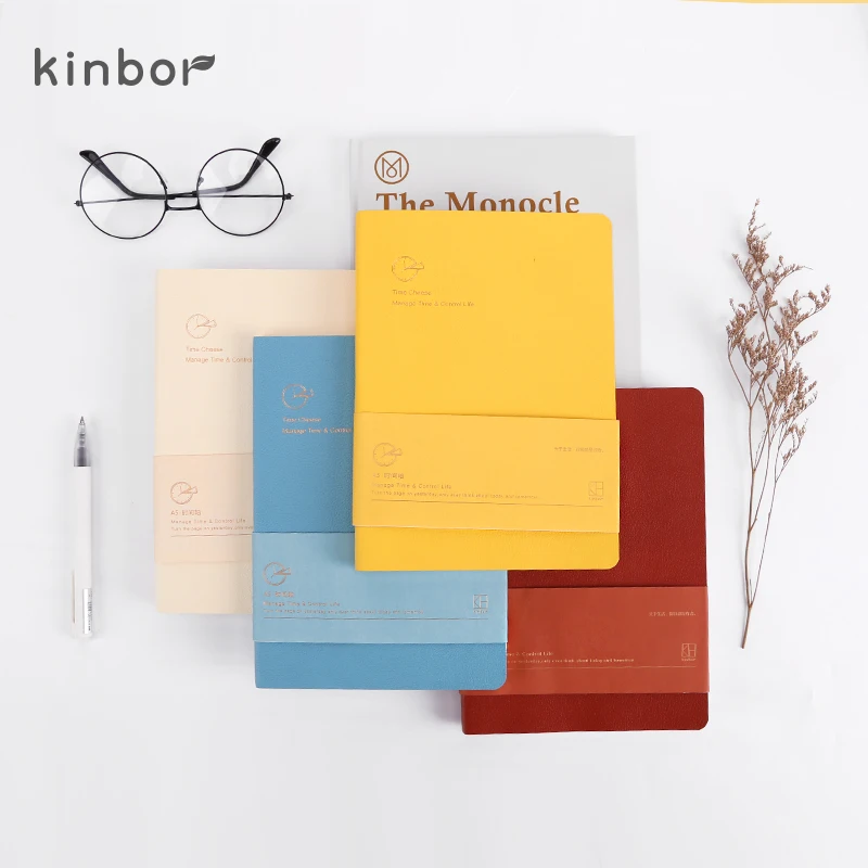 

Kinbor Handbook A5 Notebook Time Organizer Self-filling Annual Calendar Weekly Plan Goals Schedule блокнот School Offic Supplies