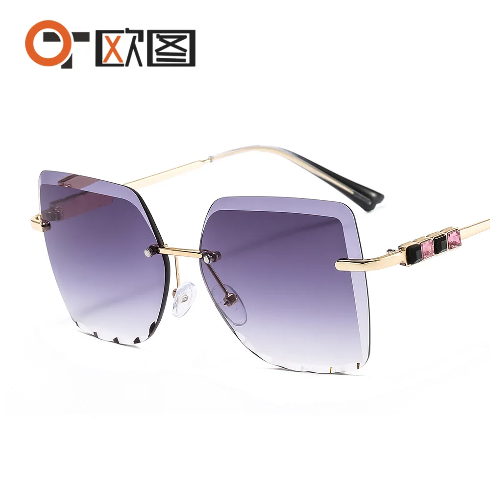 2020 новый стиль Европа и Америка безрамные солнцезащитные очки квадратная