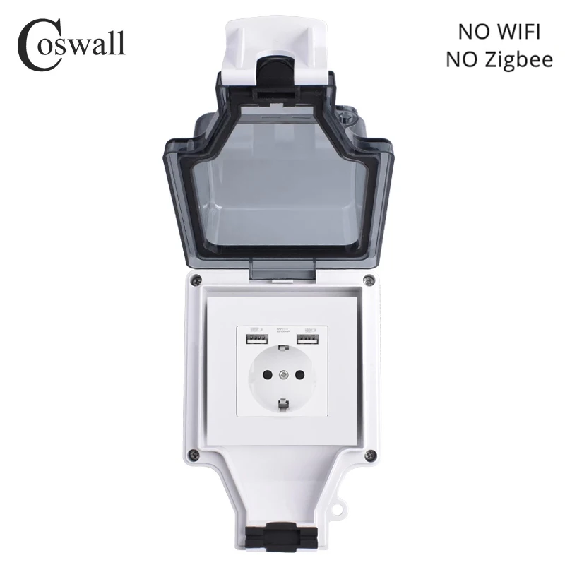 Coswall водонепроницаемая розетка с USB, IP66