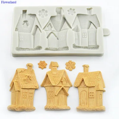 

Рождественский дом снежинки Fondant (сахарная) торт силиконовые формы рождественские украшения DIY шоколадная форма ручной работы форма для пир...