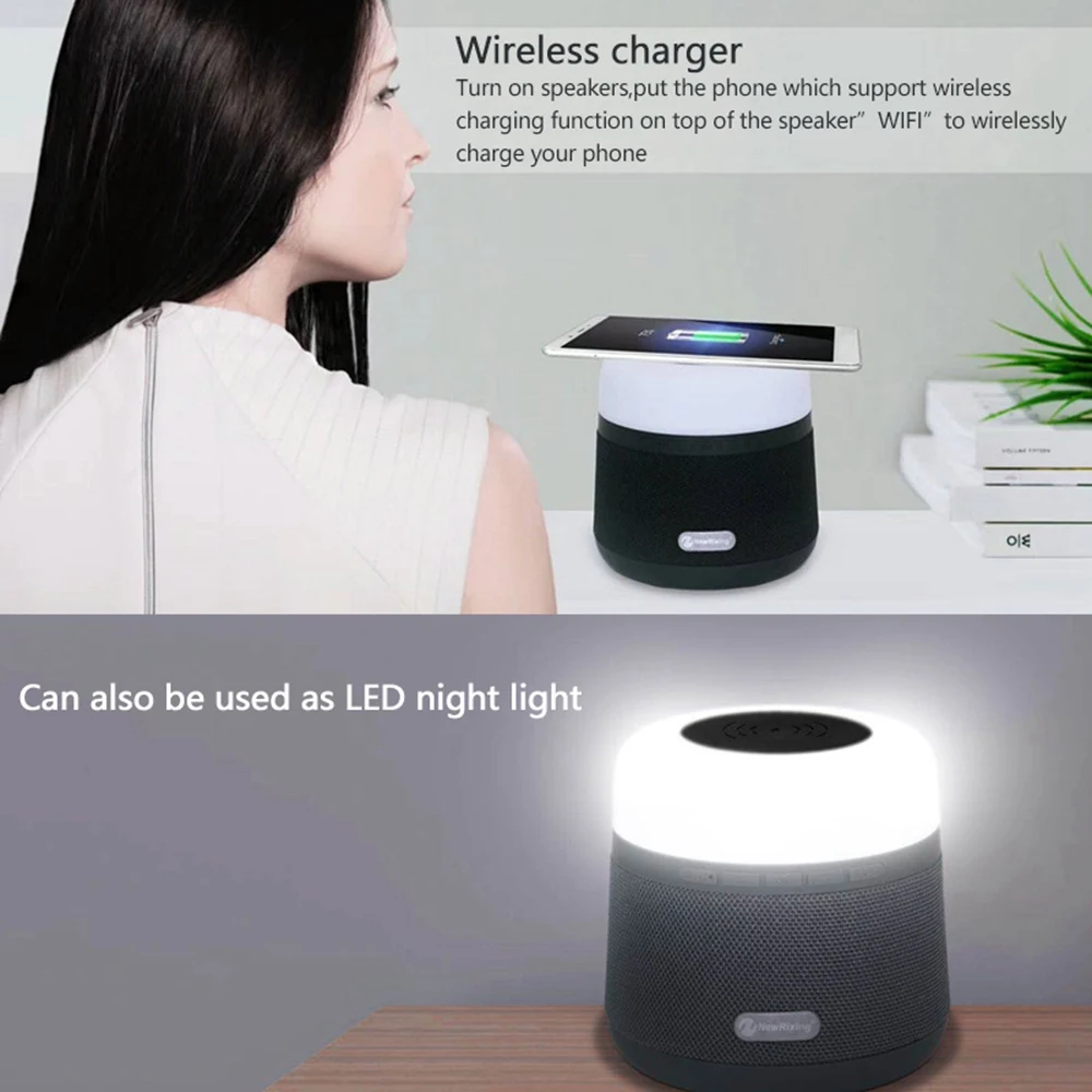 Портативный мини беспроводной стерео Bluetooth динамик со светодиодный светильник с