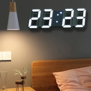 modern design 3d large wall clock led digital usb electronic clocks on the wall luminous alarm table clock desktop home decor free global shipping