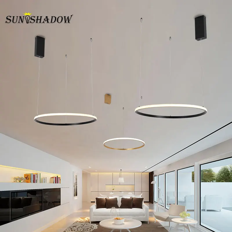 Gold&ampBlack Led Pendant Light Indoor Lighting Modern Ceiling Lamp For Living room Dining Kitchen Bedroom HangingLamp | Освещение