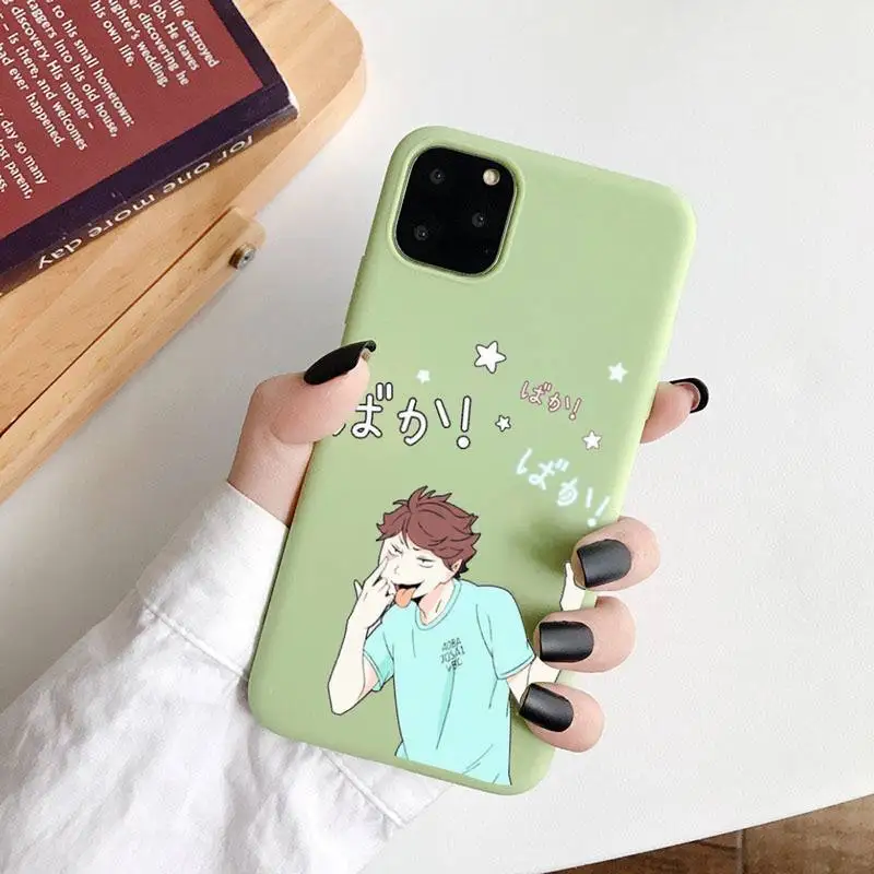 

Haikyuu Oikawa hot fashion anime Phone Case Candy Color for iPhone 6 7 8 11 12 s mini pro X XS XR MAX Plus protective cover