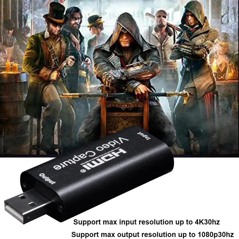 

4K USB Video Capture Card USB 2.0 HDMI Video Grabber Record Box for PS4 Game DVD Camcorder HD Camera Recording Live Streaming