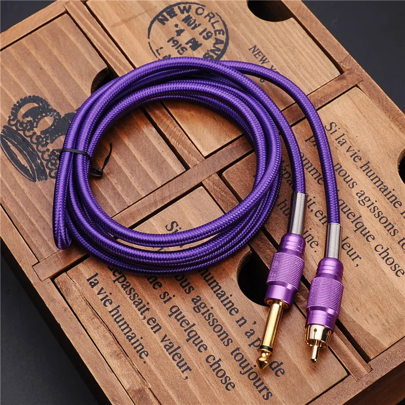 Фиолетовый Новинка,, кабель RCA, кабель для тату, зажим, шнур, крюк, линия для тату-машины, макияж, шнур питания, вы выбираете цвет - Цвет: Фиолетовый